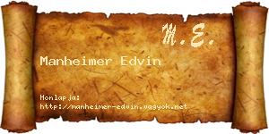 Manheimer Edvin névjegykártya